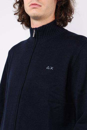 Maglia Lana Full Zip Navy Blue - 6