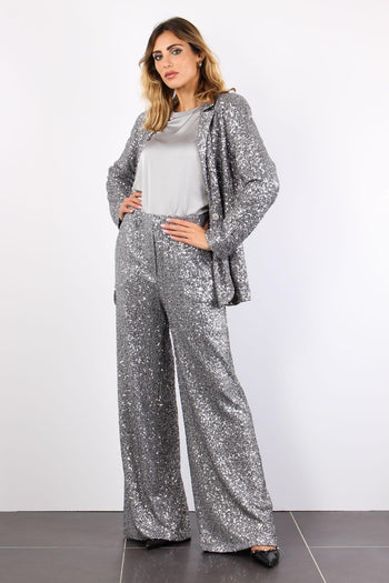 Pantalone Paillettes Metal Grey - 3