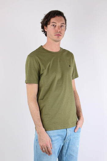 T-shirt Logo Cotone Verde Militare - 6