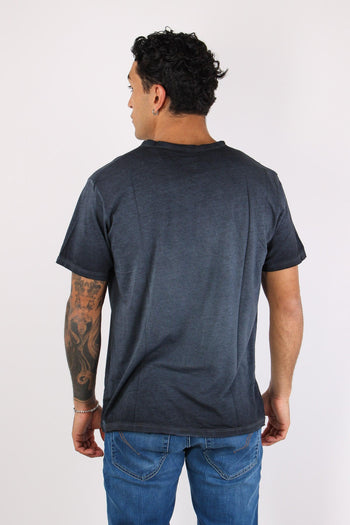 T-shirt Cotone Taglio Vivo Blue Faded - 4