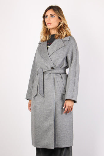 Resina Cappotto Lungo Cintur Grigio Chiaro - 6