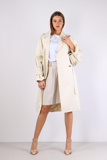 Trench Cinturato Cotone Beige - 6