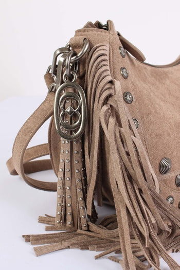 Mezzaluna Suede Frange Taupe - 4