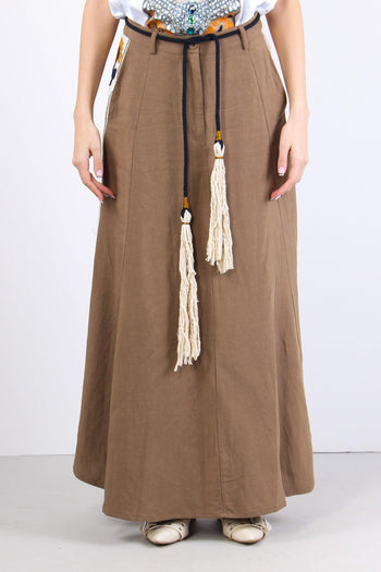 Gonna Lunga Viscosa Lino Desert - 3