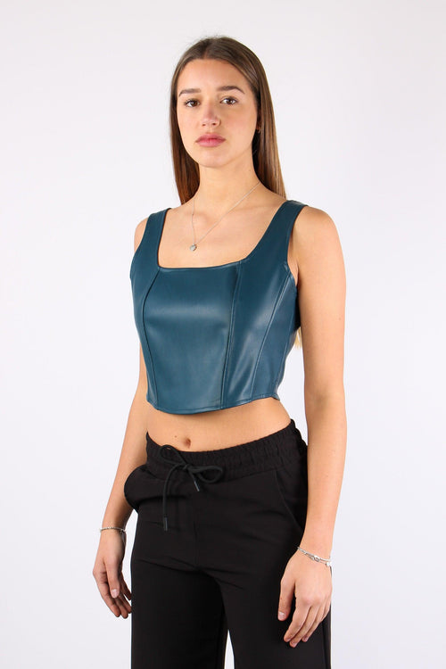 Top Corto Ecopelle Ottanio