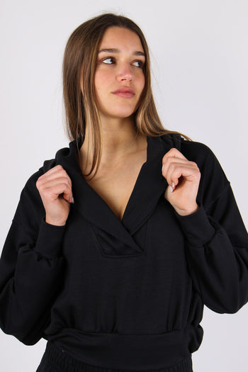 Felpa Over Scavo V Nero - 8