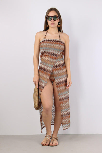 Abito Lungo Tricot Riga Multicolor