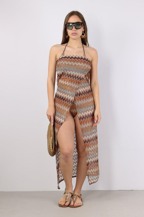 Abito Lungo Tricot Riga Multicolor