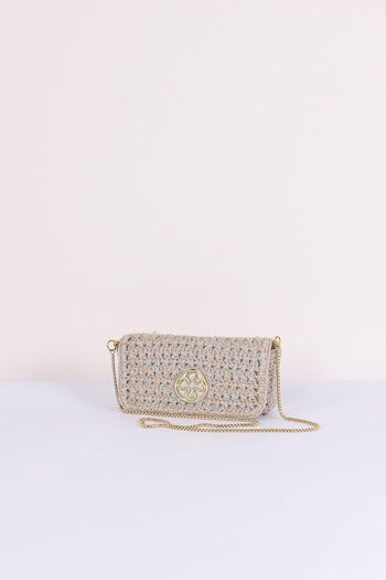 Greta Pochette Crochet Laminat Argento - 5