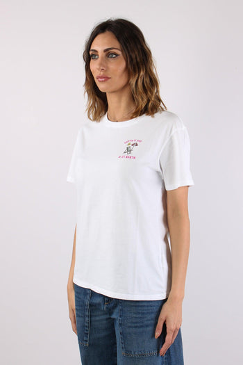 T-shirt Scritta Ricamo Strass Sole - 4