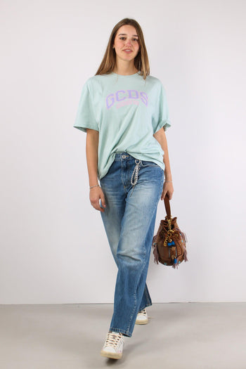 T-shirt Over Logo Centrale Green Water - 6