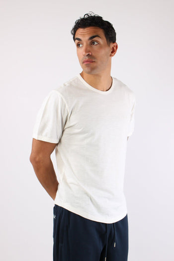 T-shirt Cotone Fiammato Bianco - 5