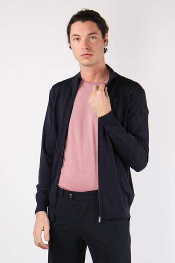 Maglia Full Zip Tessuto Tecnico Blue - 3