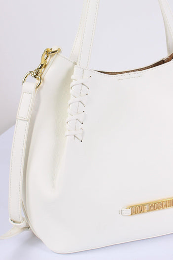 Borsa 2 Manici Intreccio Bianco - 4
