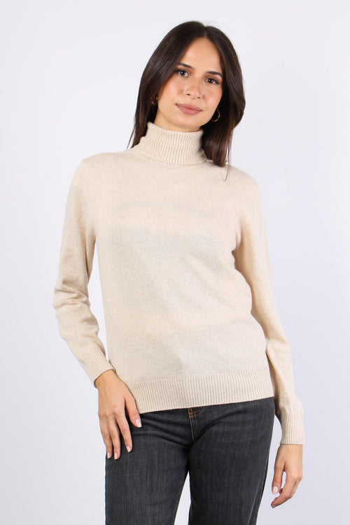 Maglia Collo Alto Misto Cashme Naturale