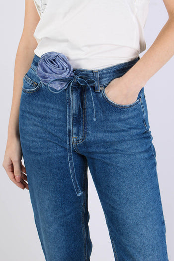 Jeans Straight Stripe Denim Scuro - 3