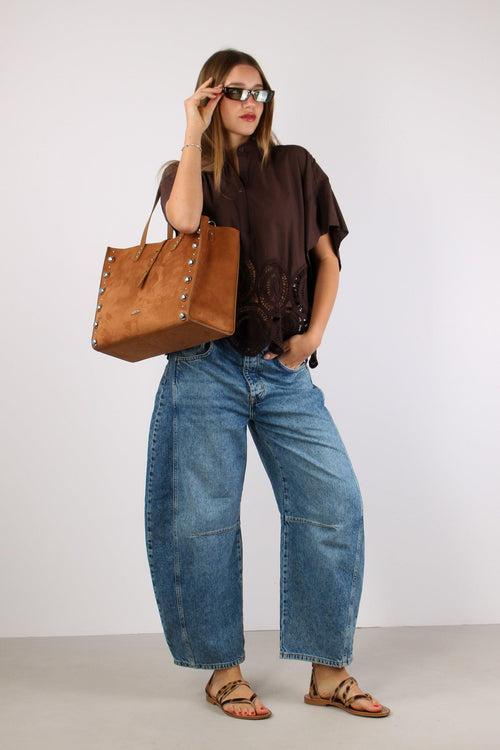 Blusa Ricamo Over Moro