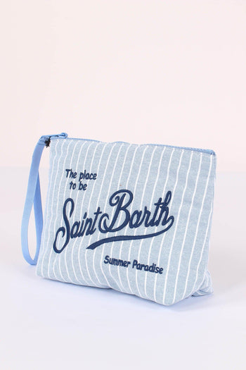 Aline Pochette Canvas Righe Blu/bianco - 4