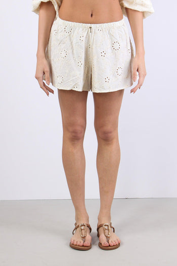 Short Sangallo Inserto Paillet Ecru - 2