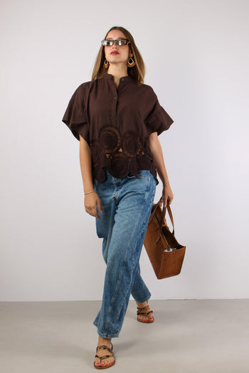Blusa Ricamo Over Moro - 6