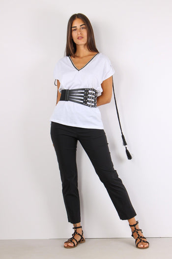 T-shirt Passamanneria Spalla Bianco - 4