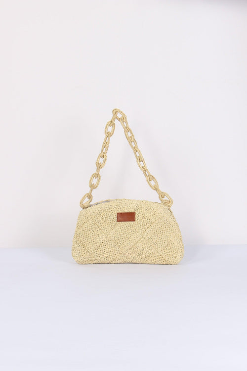 Pochette Rafia Manico Catena Corda