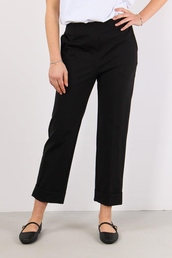 Pantalone Punto Milano Risvolt Nero - 2