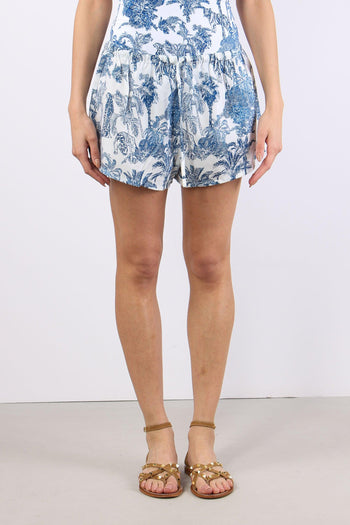 Short Fantasia Palme Bianco/blu - 2