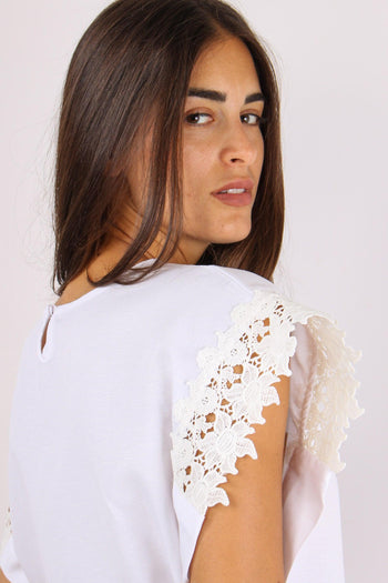 T-shirt Squadrata Macrame Bianco - 5