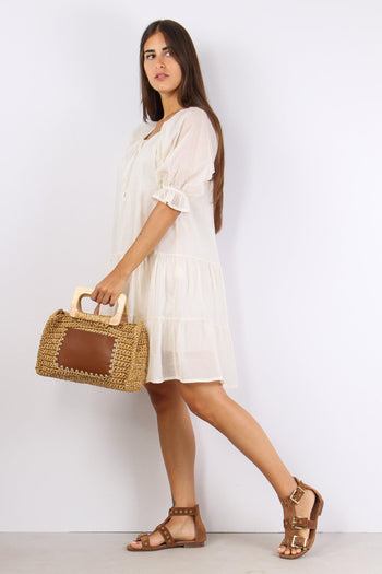 Abito Balze Voile Panna - 6