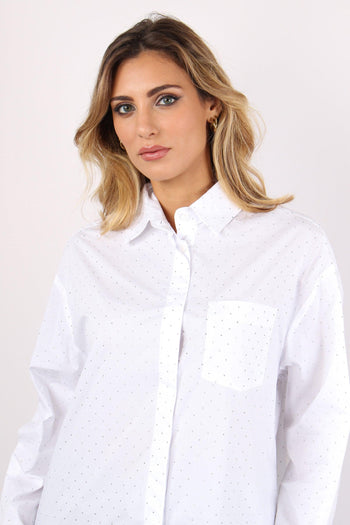 Camicia Cotone Strass Bco/borchiette - 7