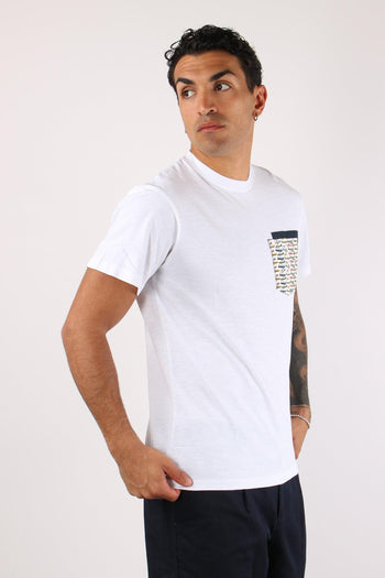 T-shirt Girocollo Taschino Optic White - 6