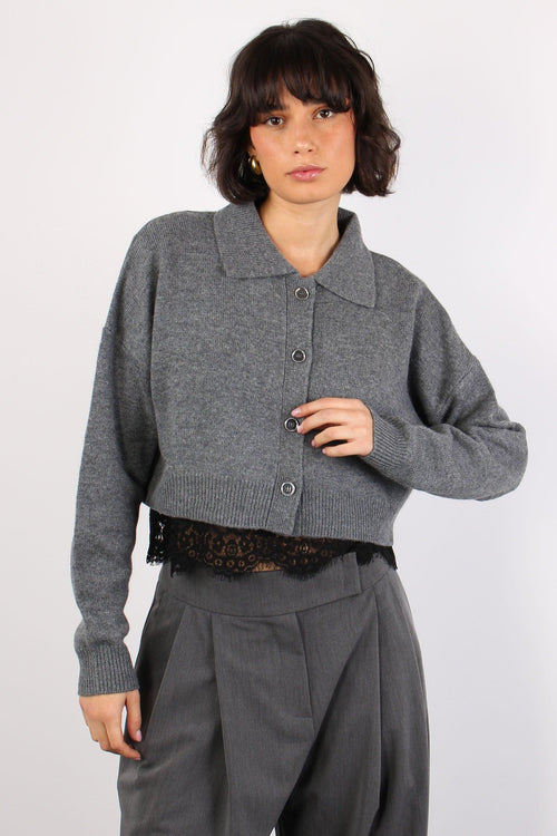 Tipicocardigan Pizzo Staccab Grigio/nero