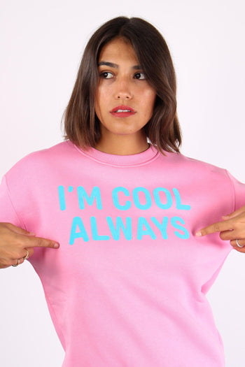 Felpa Ricamo Im Cool Always Rosa/azzurro - 7