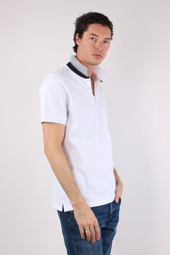 Polo Colletto Contrasto Bianco - 7