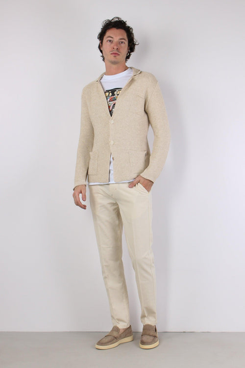Giacca In Maglia Beige