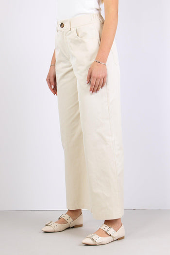 Pantalone Cotone Elastico Beige - 3