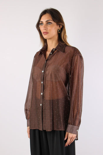 Camicia Over Mussola Strass Moro - 3