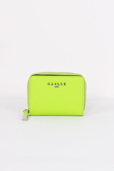 Mini Zip Around Saffiano Lime