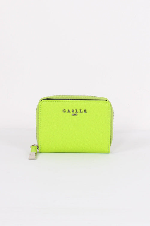 Mini Zip Around Saffiano Lime