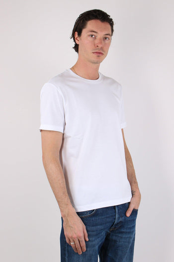 T-shirt Basica Logo Manica Bianco - 6