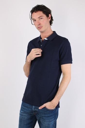 Polo Colletto Contrasto Blu - 3