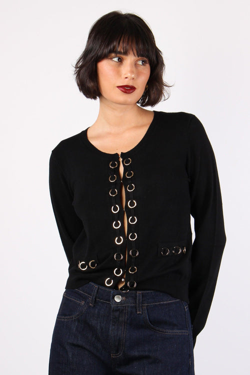 Asia Cardigan Anelli Black - 2