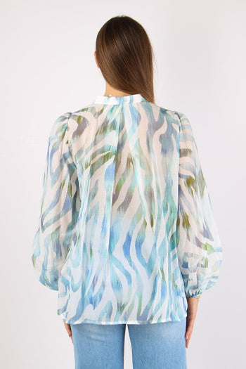 Camicia Misto Seta Fantasia Borabora - 3