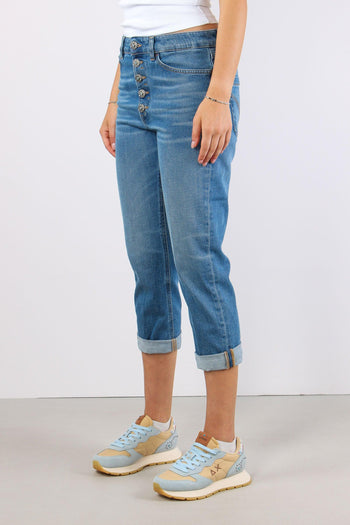 Koons Denim Stretch Bottone Gioiello Denim Scuro - 4