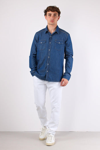 Camicia Denim Slim Fit Denim Scuro - 2