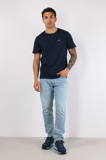T-shirt Cotone Taschino Avio - 5