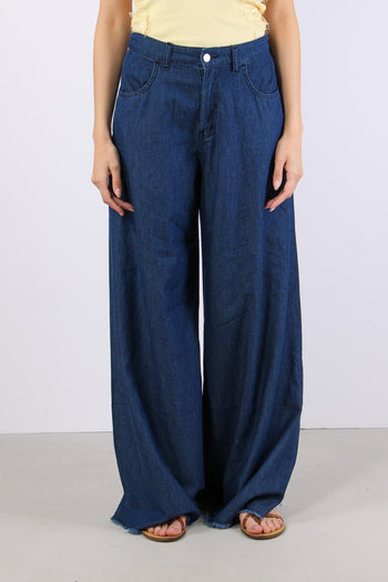 Pantalone Palazzo Chambray Denim - 2