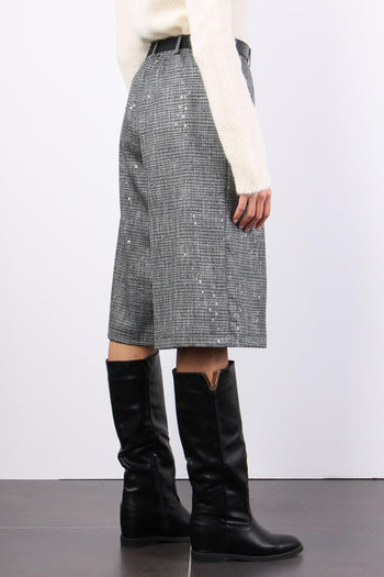 Bermuda Inserto Paillettes Grigio - 6