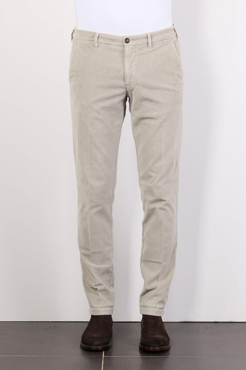 Pantalone Chino Velluto Grigio Perla - 2